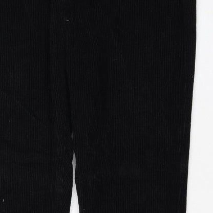 Topshop Women’s Black W30 UK 12 Corduroy Straight Trousers