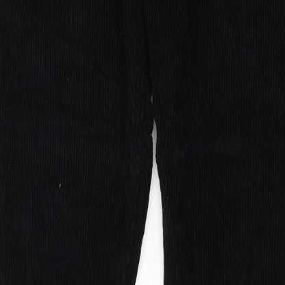 Topshop Women’s Black W30 UK 12 Corduroy Straight Trousers