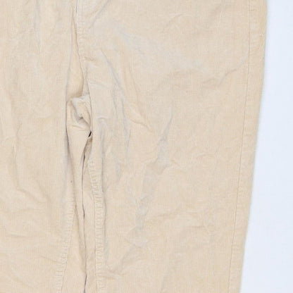 Marks & Spencer Women Beige Corduroy Straight Trousers UK 18 Regular