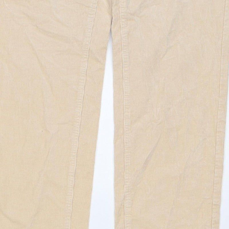 Marks & Spencer Women Beige Corduroy Straight Trousers UK 18 Regular