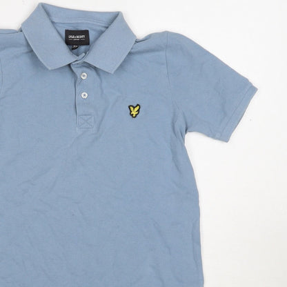 Lyle & Scott Boys Blue 10-11 Years Basic Cotton Eagle Logo Polo Shirt