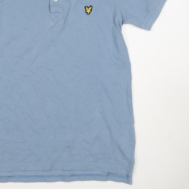 Lyle & Scott Boys Blue 10-11 Years Basic Cotton Eagle Logo Polo Shirt