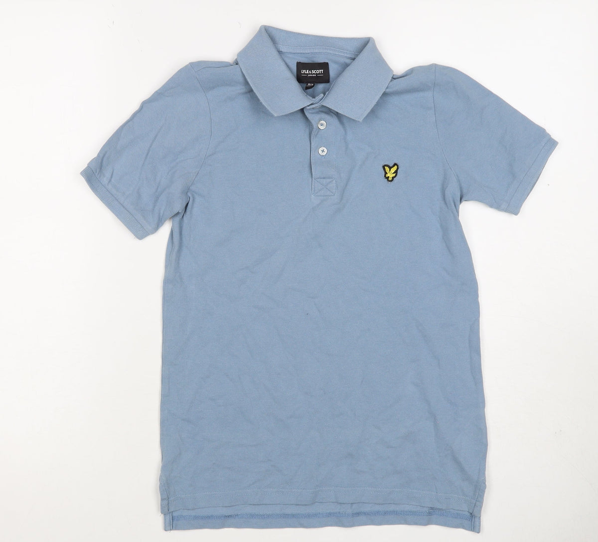 Lyle & Scott Boys Blue 10-11 Years Basic Cotton Eagle Logo Polo Shirt