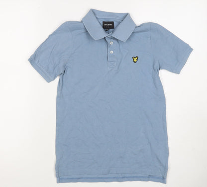 Lyle & Scott Boys Blue 10-11 Years Basic Cotton Eagle Logo Polo Shirt
