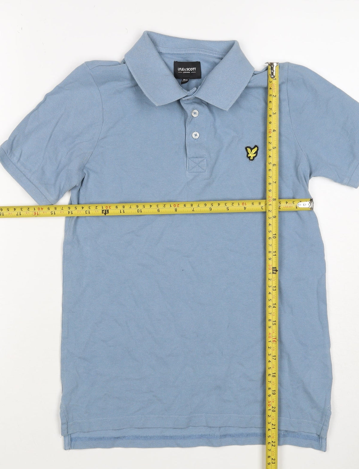 Lyle & Scott Boys Blue 10-11 Years Basic Cotton Eagle Logo Polo Shirt