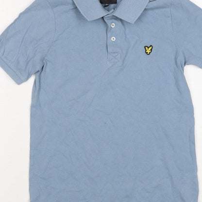 Lyle & Scott Boys Blue 10-11 Years Basic Cotton Eagle Logo Polo Shirt