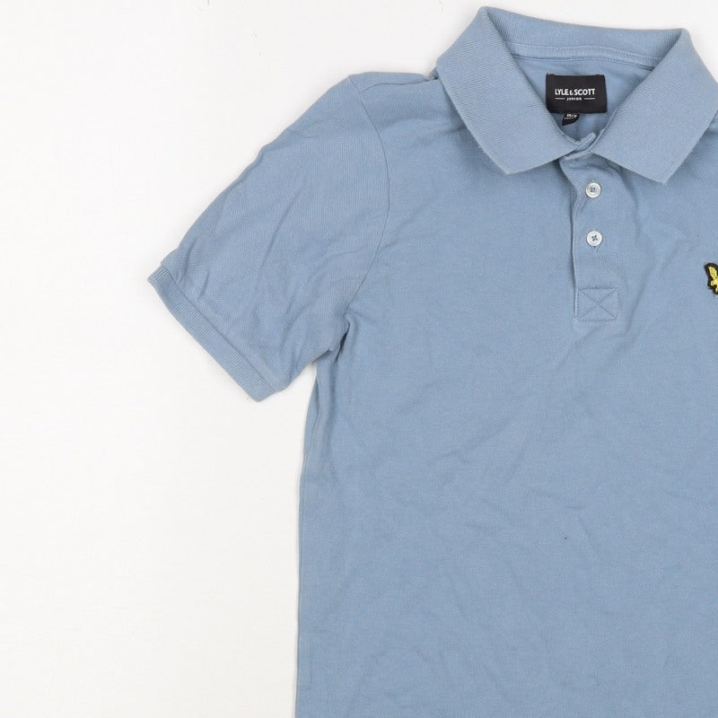 Lyle & Scott Boys Blue 10-11 Years Basic Cotton Eagle Logo Polo Shirt