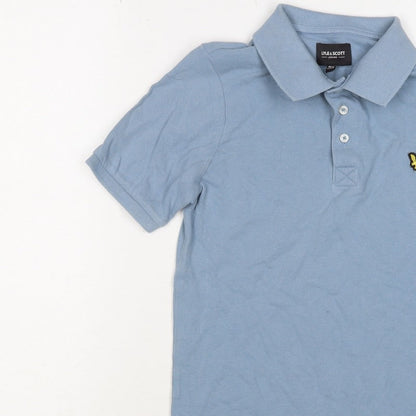 Lyle & Scott Boys Blue 10-11 Years Basic Cotton Eagle Logo Polo Shirt