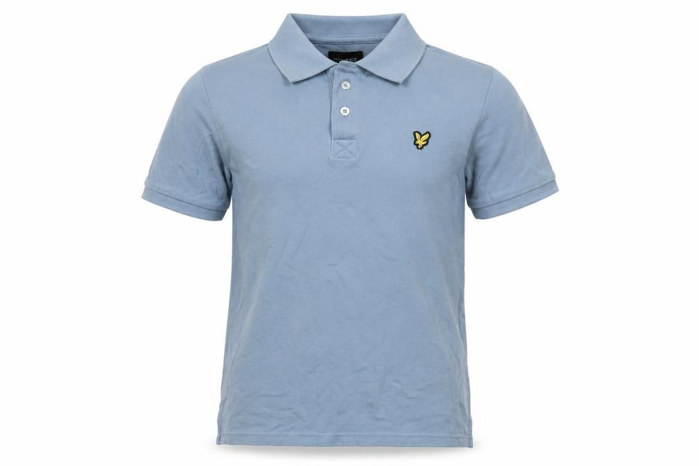 Lyle & Scott Boys Blue 10-11 Years Basic Cotton Eagle Logo Polo Shirt