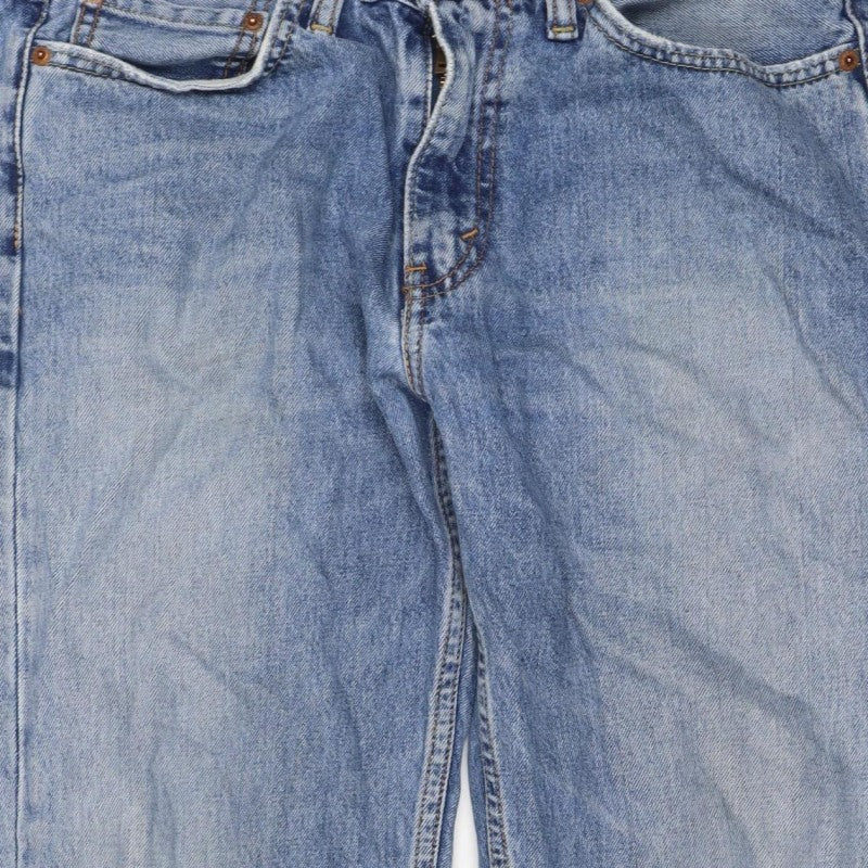 Levi's Men's Blue W31 L32 Engineered Straight Distressed Jeans