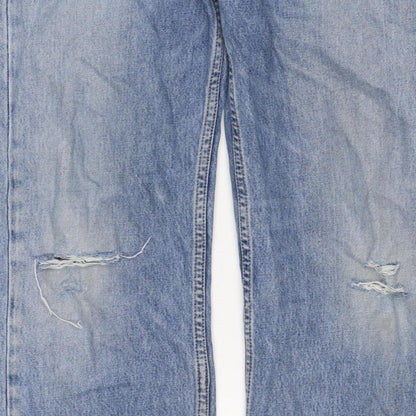 Levi's Men's Blue W31 L32 Engineered Straight Distressed Jeans