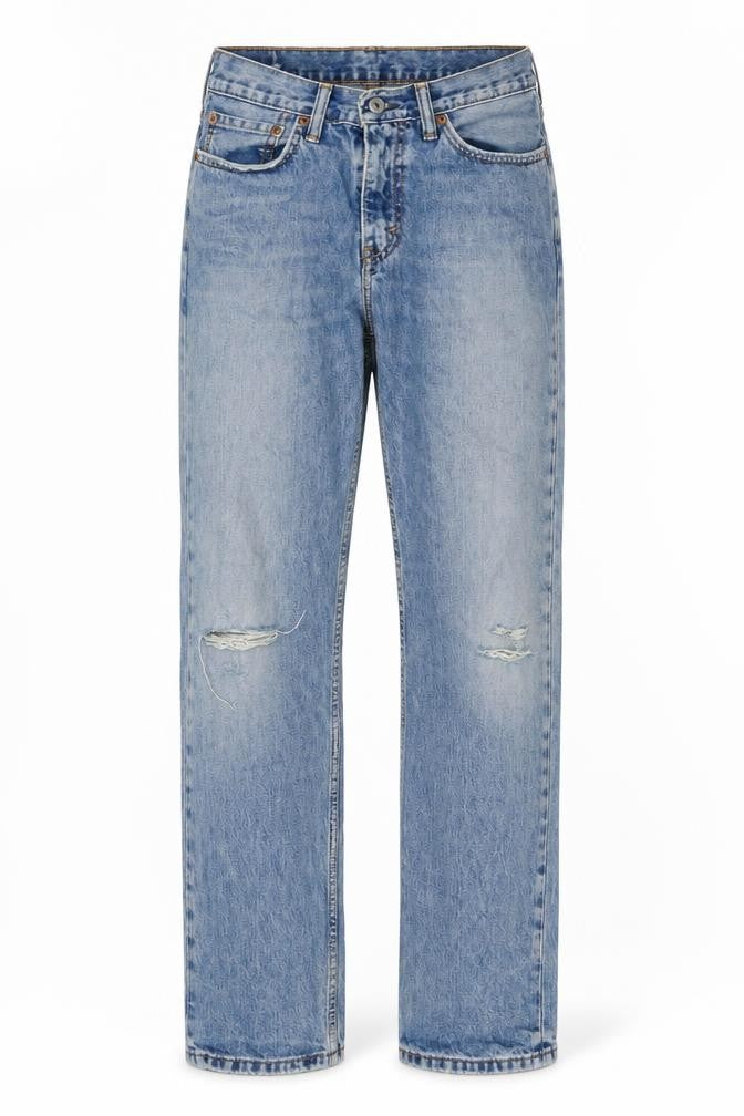 Levi's Men's Blue W31 L32 Engineered Straight Distressed Jeans