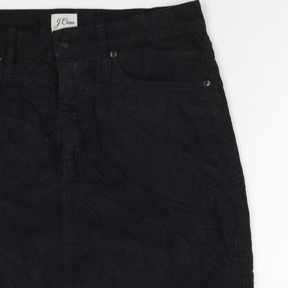 J.Crew Women Black Corduroy Pencil Skirt Size 28 Pockets