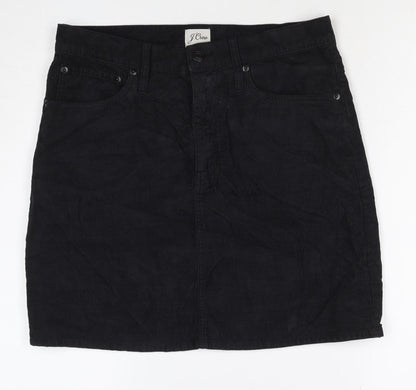 J.Crew Women Black Corduroy Pencil Skirt Size 28 Pockets