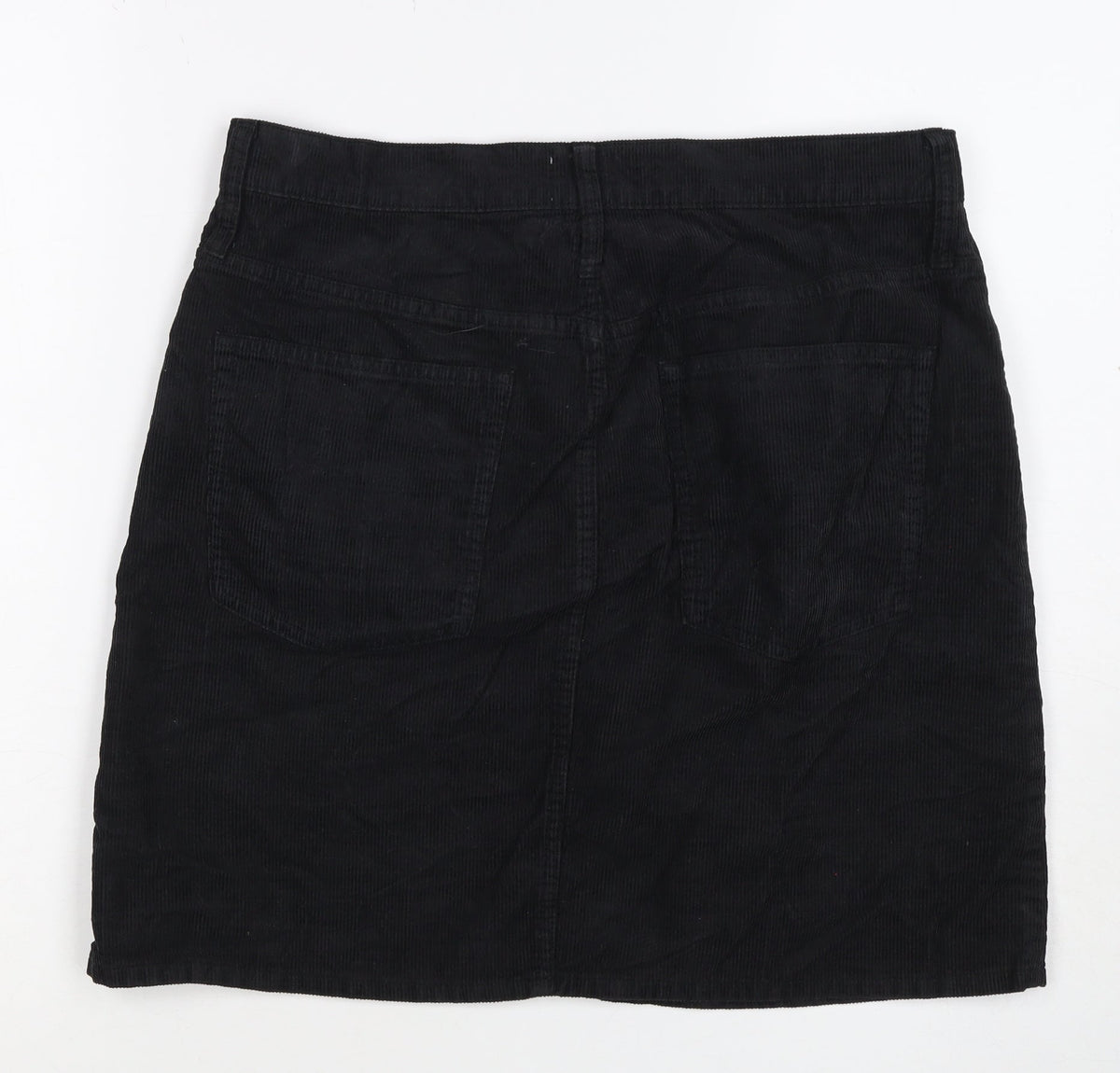 J.Crew Women Black Corduroy Pencil Skirt Size 28 Pockets