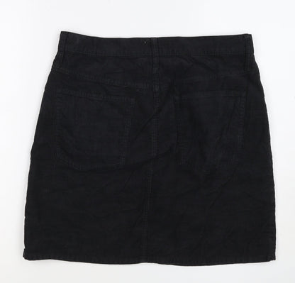 J.Crew Women Black Corduroy Pencil Skirt Size 28 Pockets