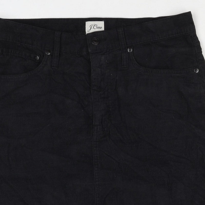 J.Crew Women Black Corduroy Pencil Skirt Size 28 Pockets