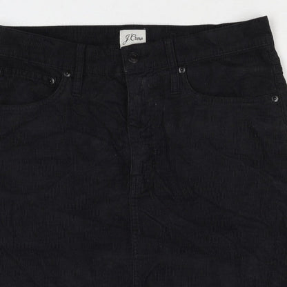 J.Crew Women Black Corduroy Pencil Skirt Size 28 Pockets