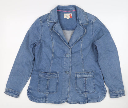 Country Rose Women’s Blue UK 12 Denim Blazer Jacket Cotton Stretch Pockets