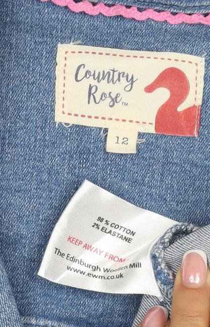 Country Rose Women’s Blue UK 12 Denim Blazer Jacket Cotton Stretch Pockets