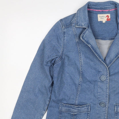 Country Rose Women’s Blue UK 12 Denim Blazer Jacket Cotton Stretch Pockets