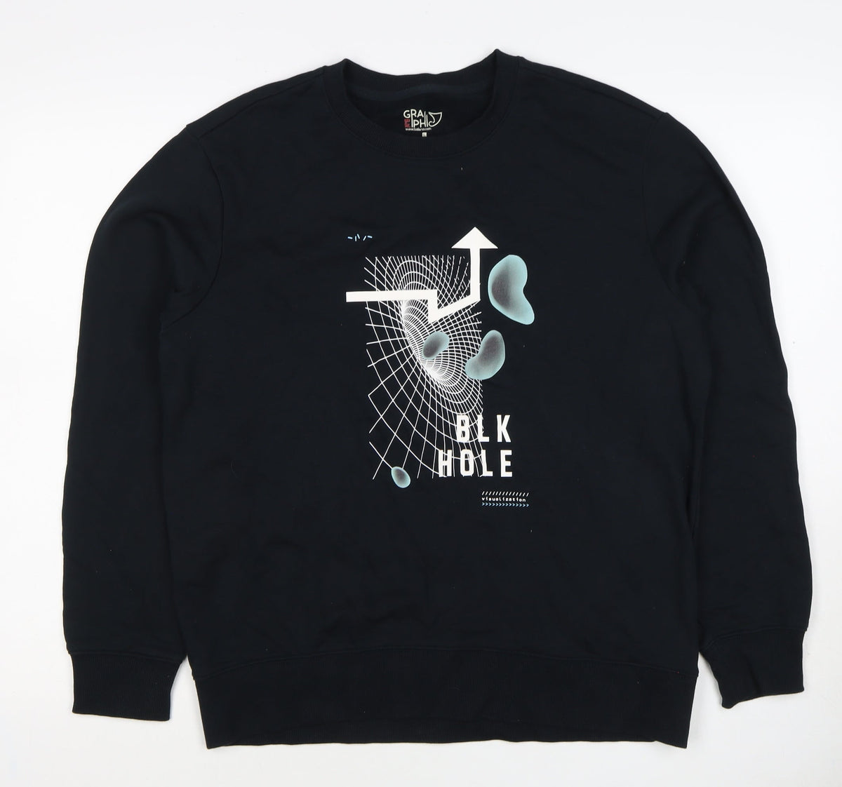 Baleno Men Black M Graphic Print Crew Neck Pullover Sweatshirt