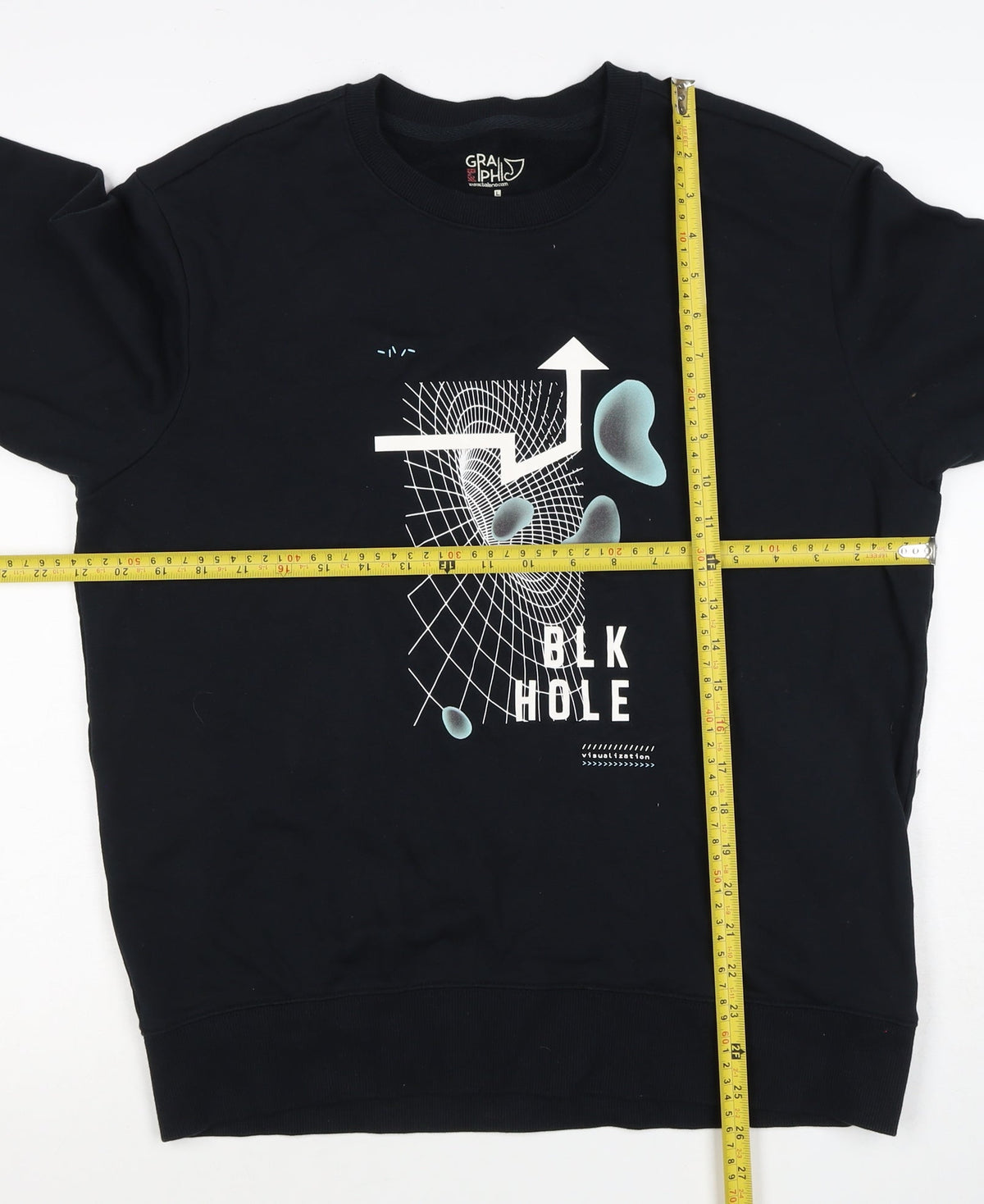 Baleno Men Black M Graphic Print Crew Neck Pullover Sweatshirt