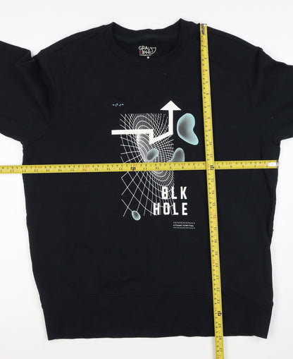 Baleno Men Black M Graphic Print Crew Neck Pullover Sweatshirt