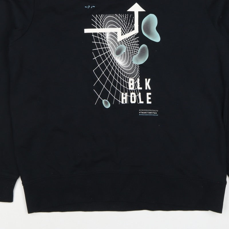 Baleno Men Black M Graphic Print Crew Neck Pullover Sweatshirt