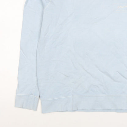 Marks and Spencer Men Blue L Logo Crew Neck Pullover Sweatshirt