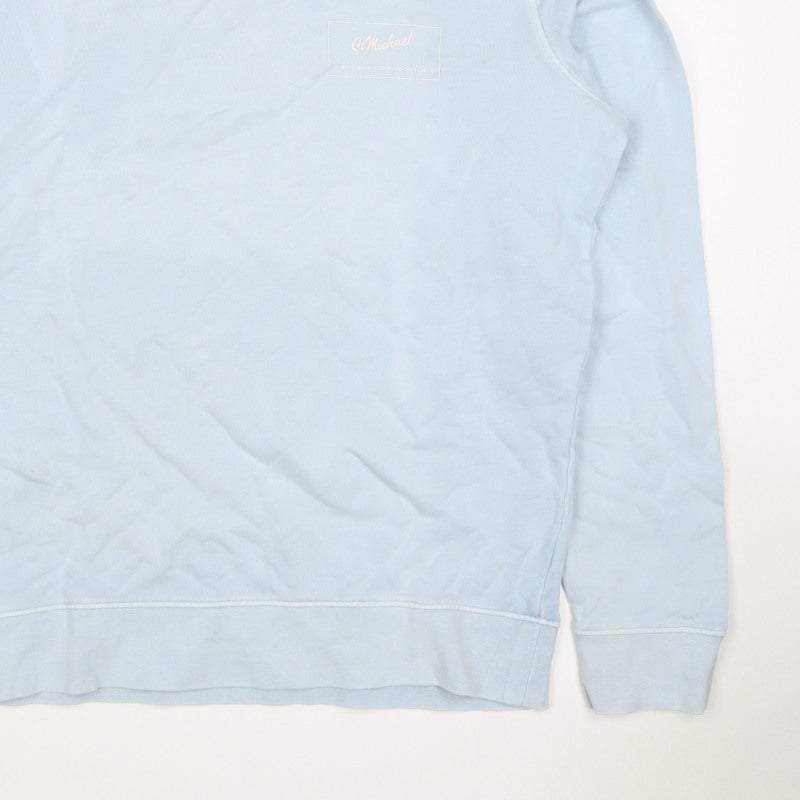 Marks and Spencer Men Blue L Logo Crew Neck Pullover Sweatshirt
