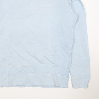 Marks and Spencer Men Blue L Logo Crew Neck Pullover Sweatshirt