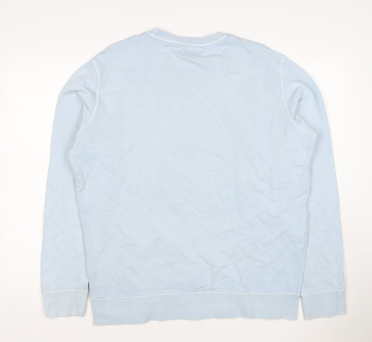Marks and Spencer Men Blue L Logo Crew Neck Pullover Sweatshirt