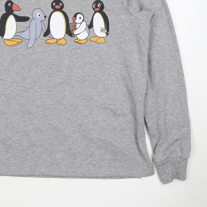 ASOS Women’s Grey Pingu Penguin Graphic Crew Neck Sweatshirt UK 6