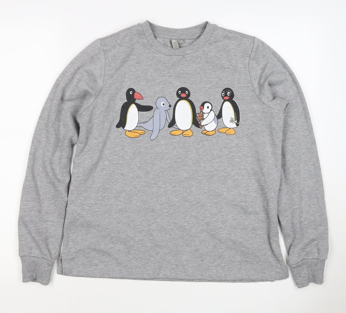 ASOS Women’s Grey Pingu Penguin Graphic Crew Neck Sweatshirt UK 6