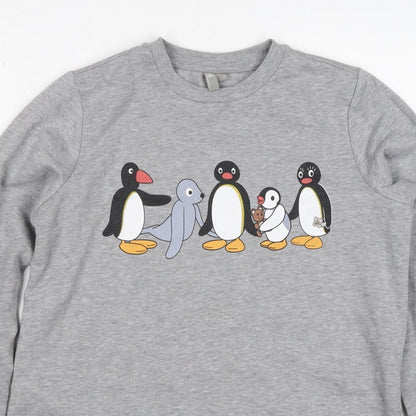 ASOS Women’s Grey Pingu Penguin Graphic Crew Neck Sweatshirt UK 6