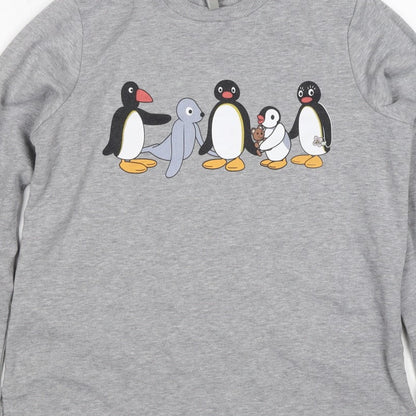 ASOS Women’s Grey Pingu Penguin Graphic Crew Neck Sweatshirt UK 6