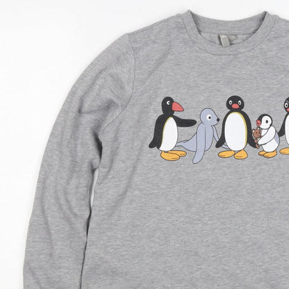 ASOS Women’s Grey Pingu Penguin Graphic Crew Neck Sweatshirt UK 6
