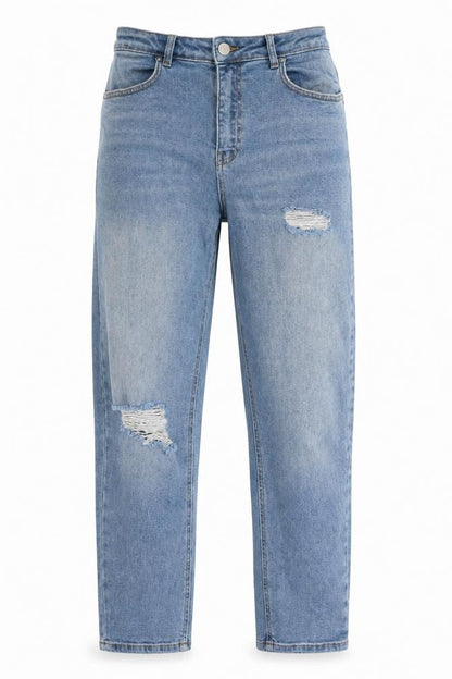 Legend London Women Blue UK 12 Straight Distressed Stretch Jeans