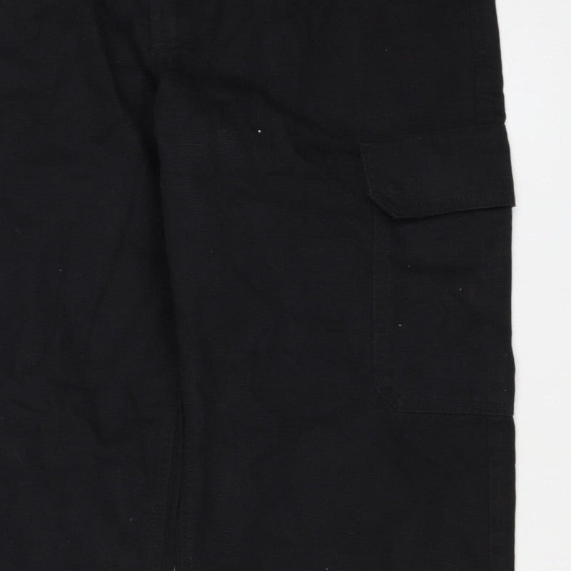 Marks and Spencer Men's Black M Long Straight Cargo Cotton Jeans