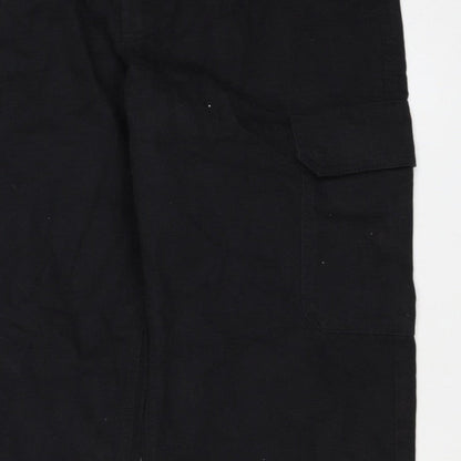 Marks and Spencer Men's Black M Long Straight Cargo Cotton Jeans