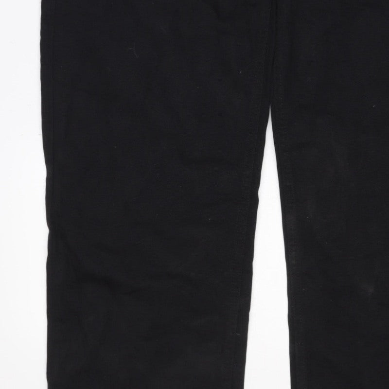 Marks and Spencer Men's Black M Long Straight Cargo Cotton Jeans