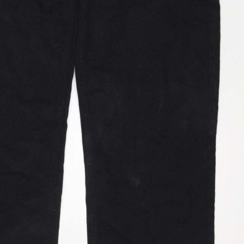 Marks and Spencer Men's Black M Long Straight Cargo Cotton Jeans