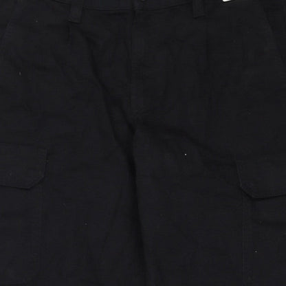 Marks and Spencer Men's Black M Long Straight Cargo Cotton Jeans