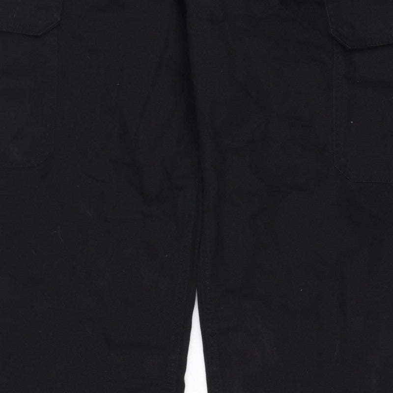 Marks and Spencer Men's Black M Long Straight Cargo Cotton Jeans
