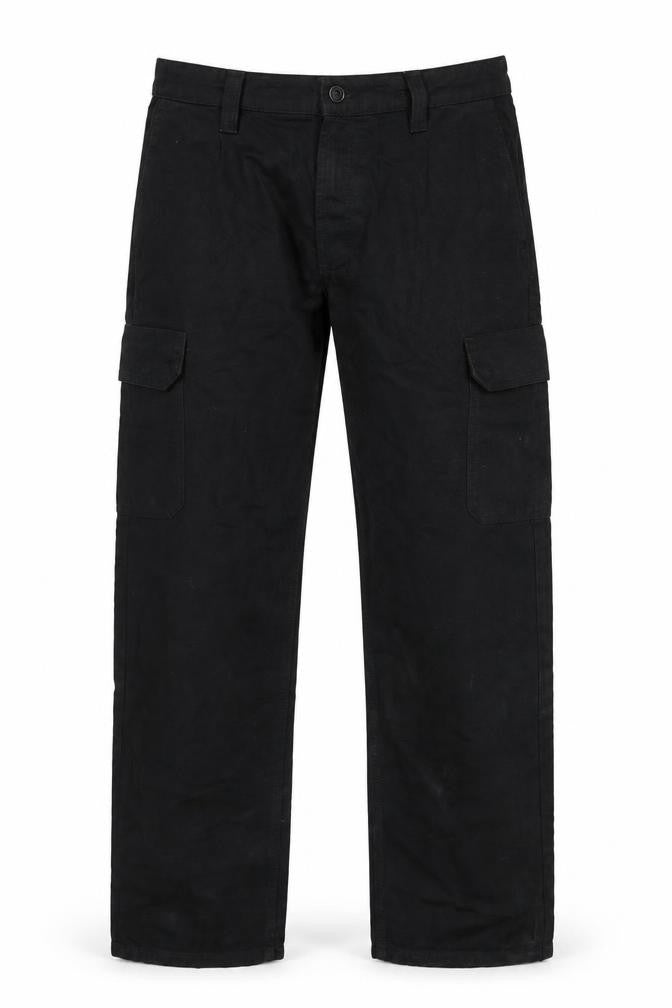 Marks and Spencer Men's Black M Long Straight Cargo Cotton Jeans
