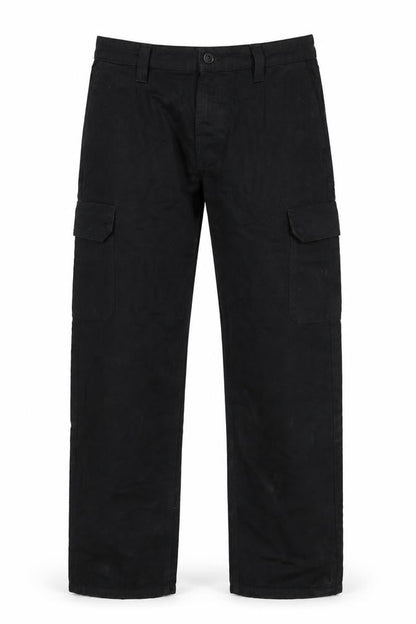 Marks and Spencer Men's Black M Long Straight Cargo Cotton Jeans