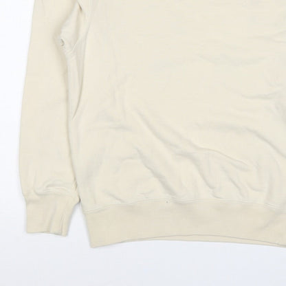 UNIQLO Men’s Beige M Crew Neck Pullover Cotton Sweatshirt Classic