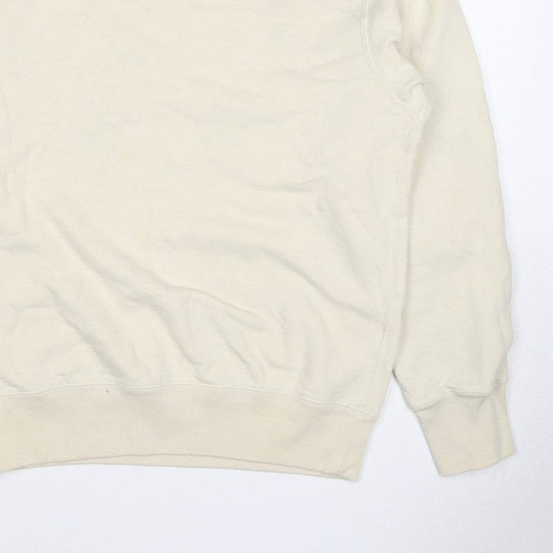 UNIQLO Men’s Beige M Crew Neck Pullover Cotton Sweatshirt Classic