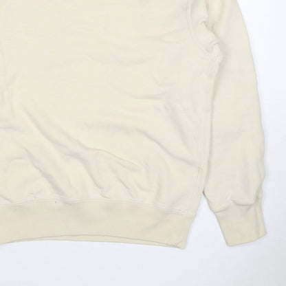 UNIQLO Men’s Beige M Crew Neck Pullover Cotton Sweatshirt Classic